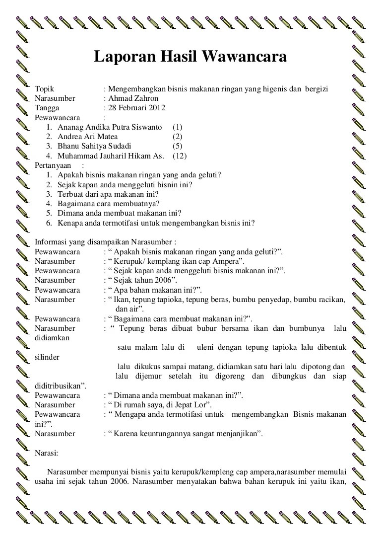 Cara Menulis Laporan Hasil Wawancara Pamong Didik