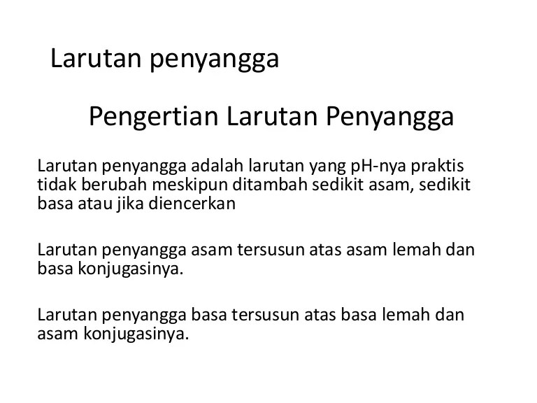 Larutan penyangga