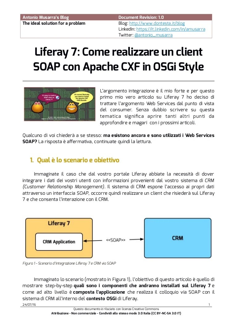 Liferay 7 Come realizzare un client SOAP con Apache CXF in OSGi Style
