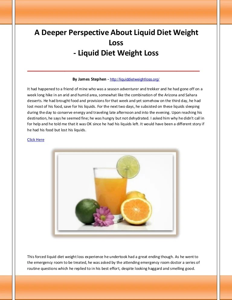 Liquid diet weight loss