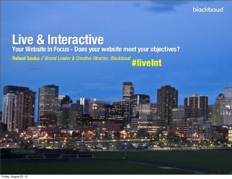 Websites Live and interactive Denver Summit 2013