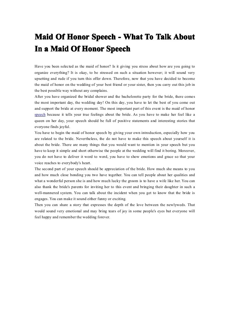 😍 Maid of honor speech for best friend. Best Maid Of Honor Speech 30