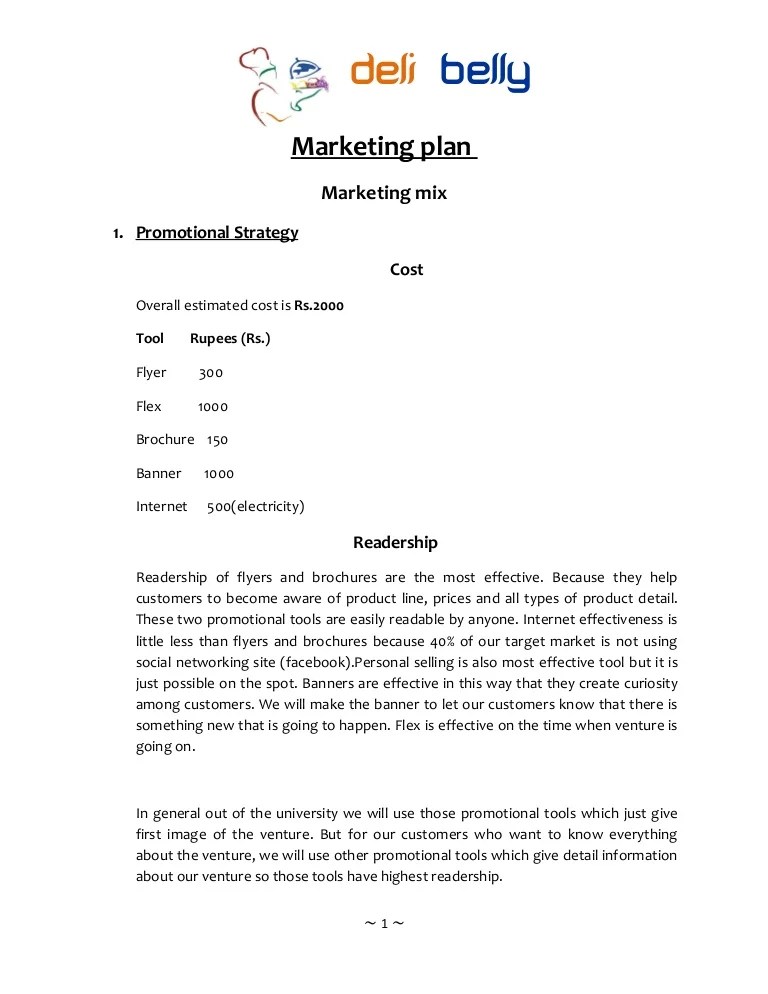 Marketing plan deli belly