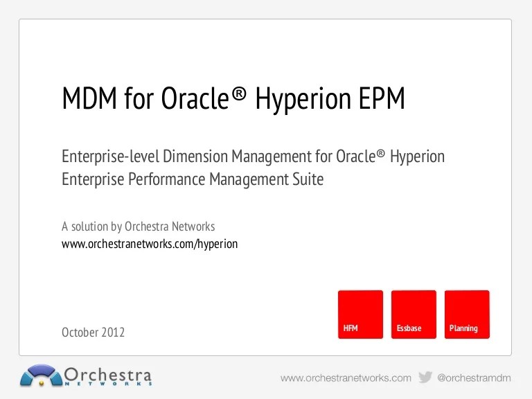 MDM for Oracle Hyperion EPM