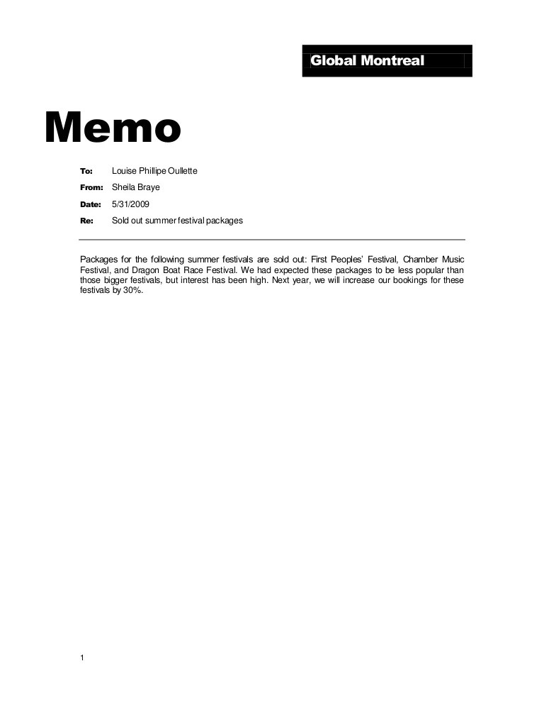 Memo Sample