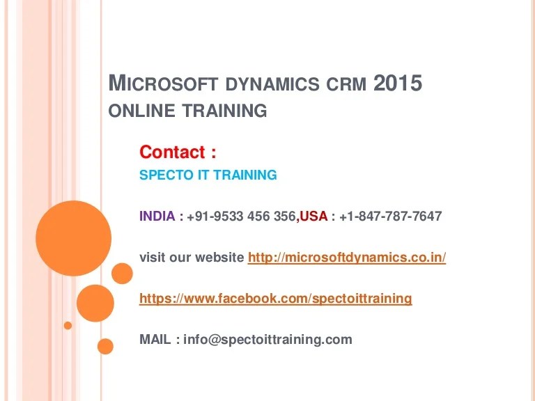 Microsoft dynamics crm 2015 online training