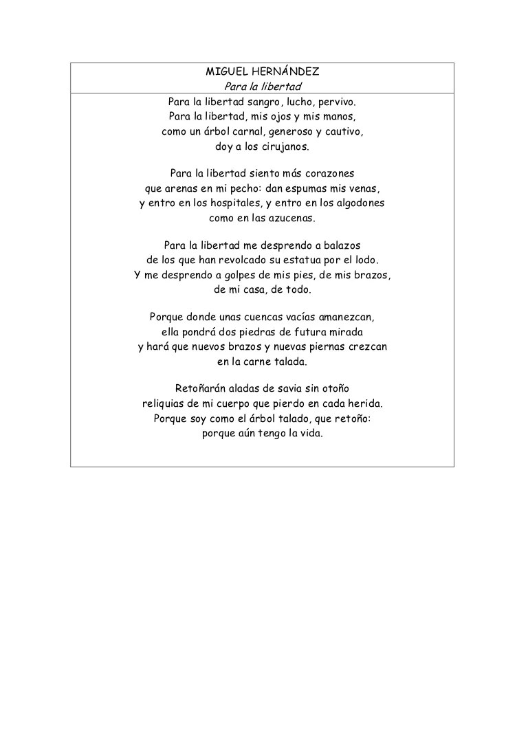 Para La Libertad Miguel Hernandez
