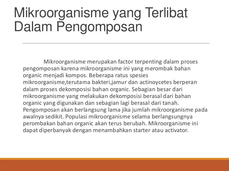 yang terlibat dalam pengomposan