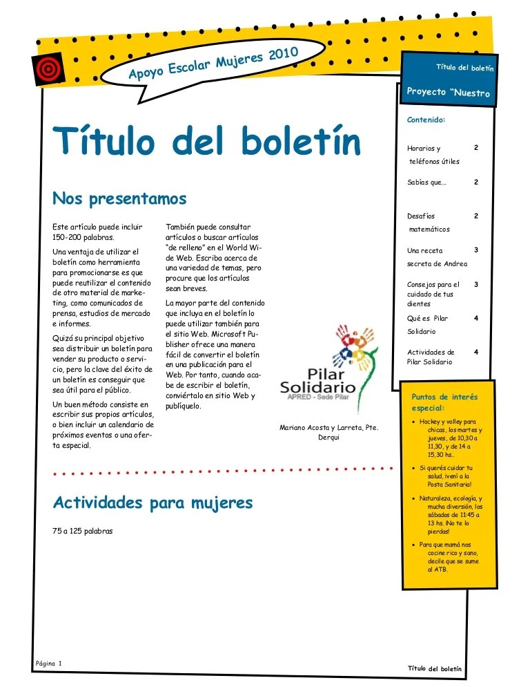 Modelo De Boletin 1
