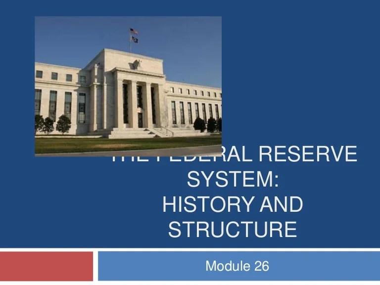 Module 26 the federal reserve system history and structure