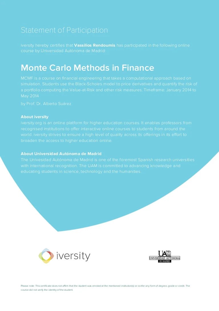 Monte carlo methods in finance