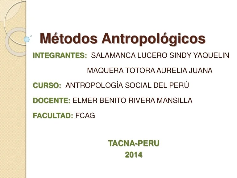 Métodos antropológicos