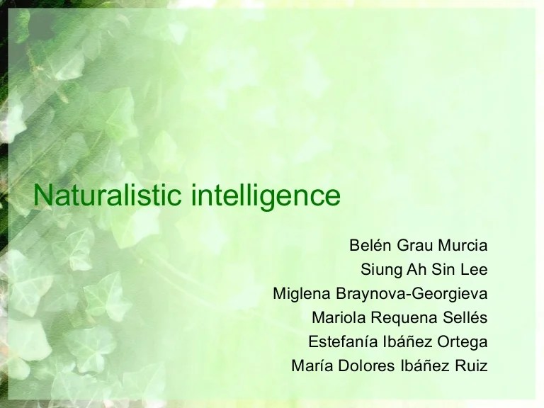 Naturalistic intelligence