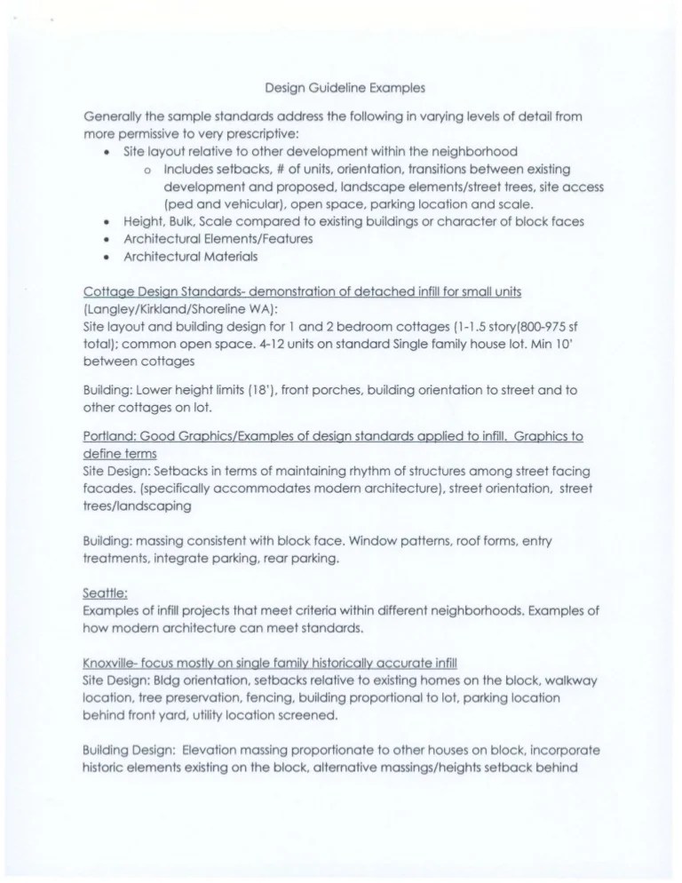 Examples of Design Guidelines from OPD