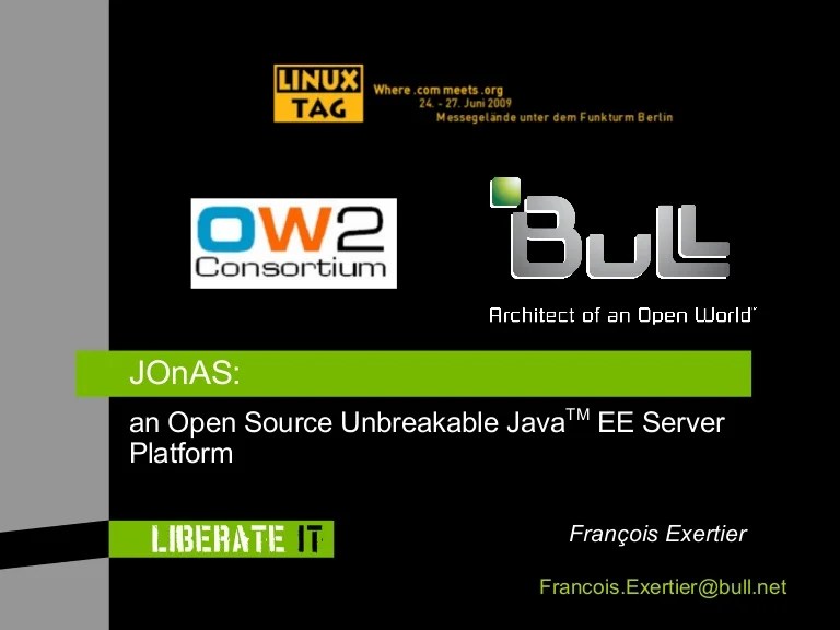 OW2 JOnAS Java EE Server Platform Linuxtag09