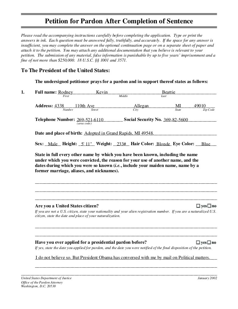 Pardon form