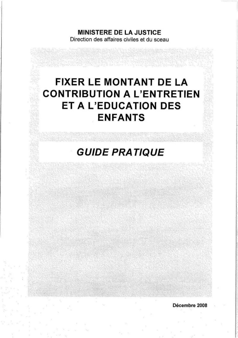 Pension Alimentaire, guide pratique