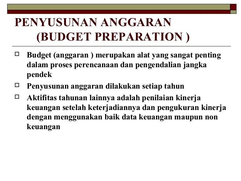 Penyusunan anggaran