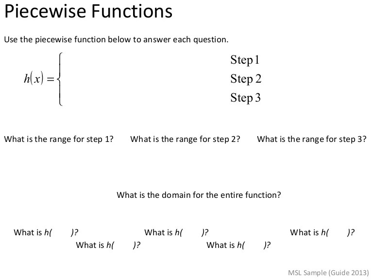 Piecewise functions