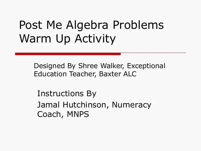 Post me algebra problems