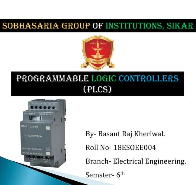 Presentation on programmable logic controllers (plc) PPT