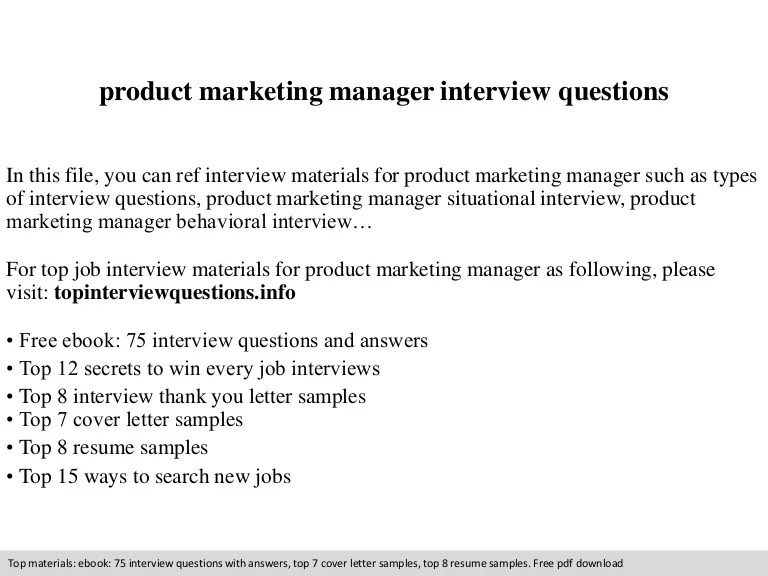 Product marketing manager interview questions