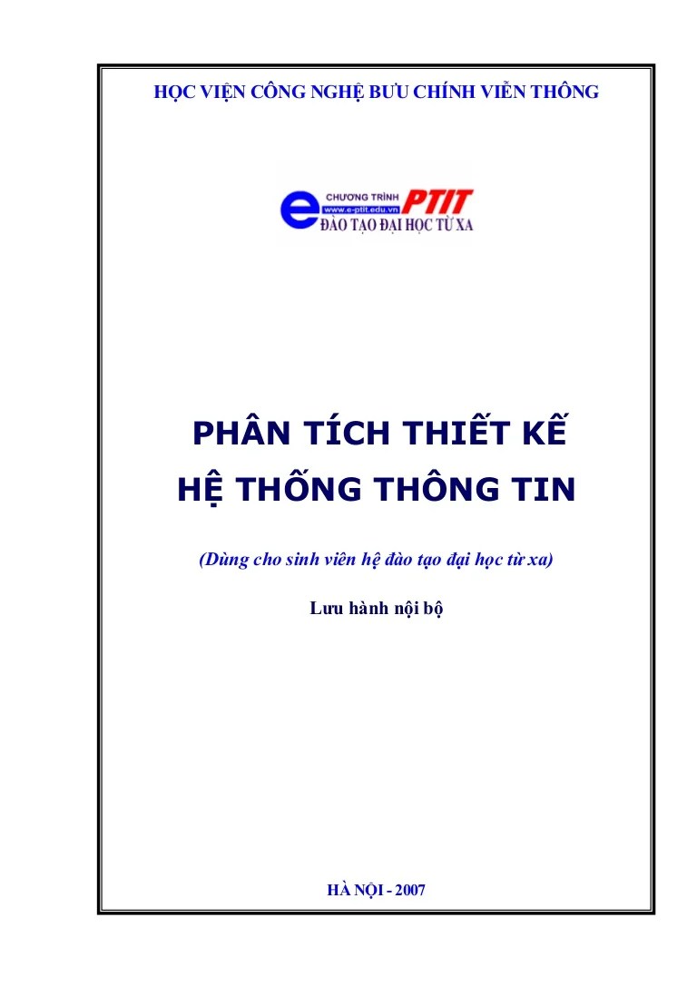 Giáo trình phân tích thiết kế hệ thống thông tin