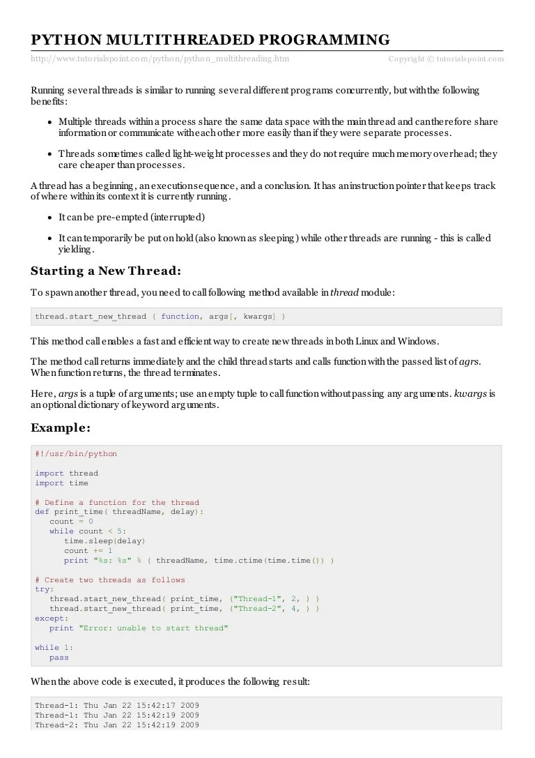 Python multithreading