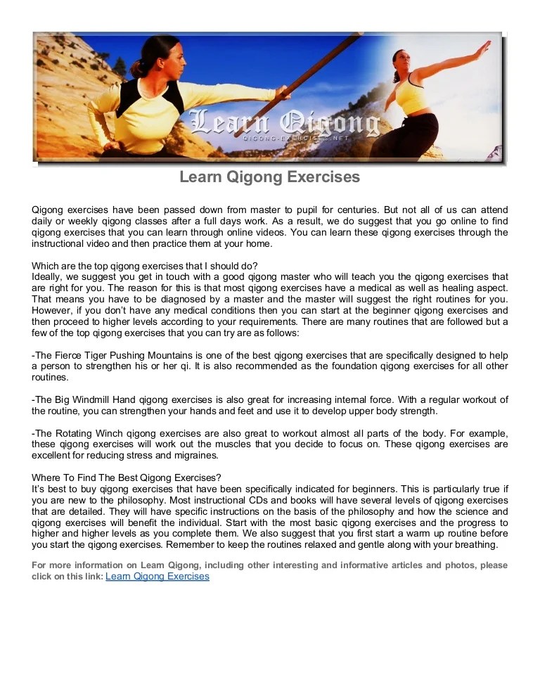 Learn Qigong Exercises