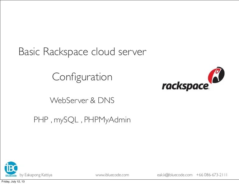 Basic Rackspace cloud server configuration (Linux) Server & DNS P…