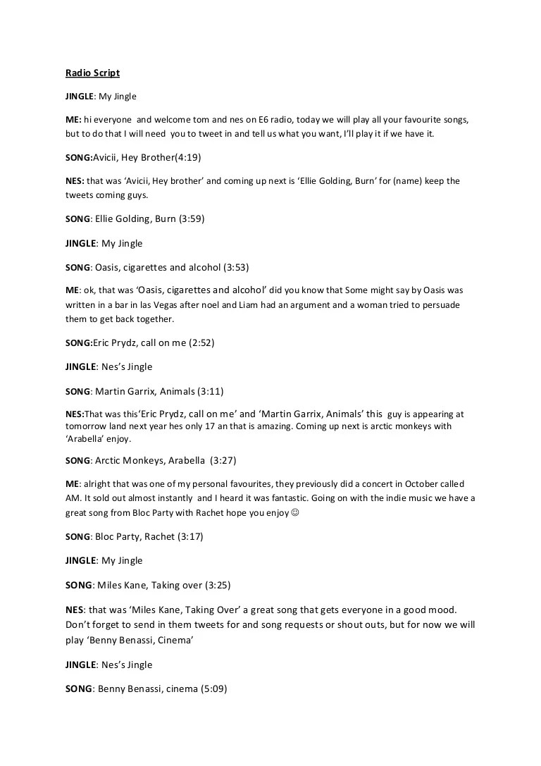 Radio script