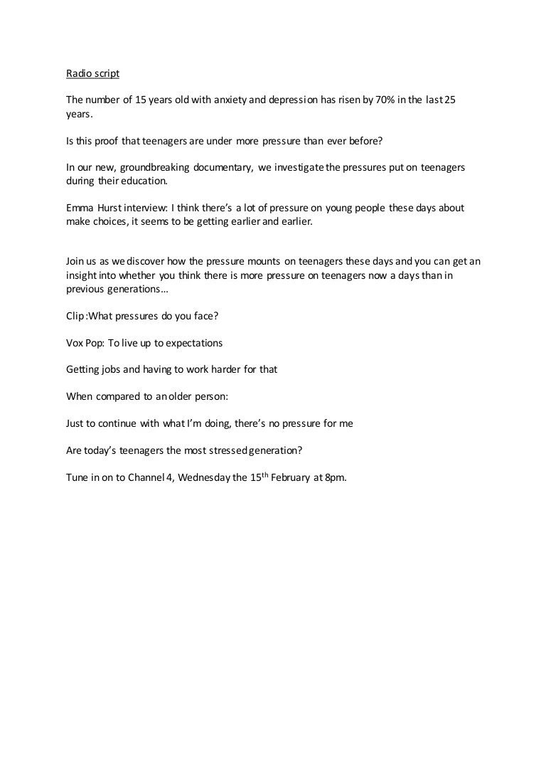 Radio script real