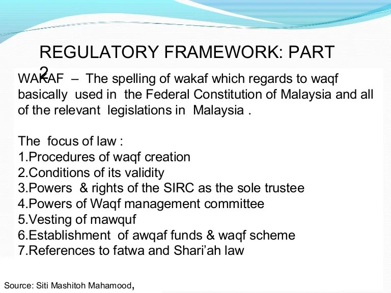 Regulatory framework part 2