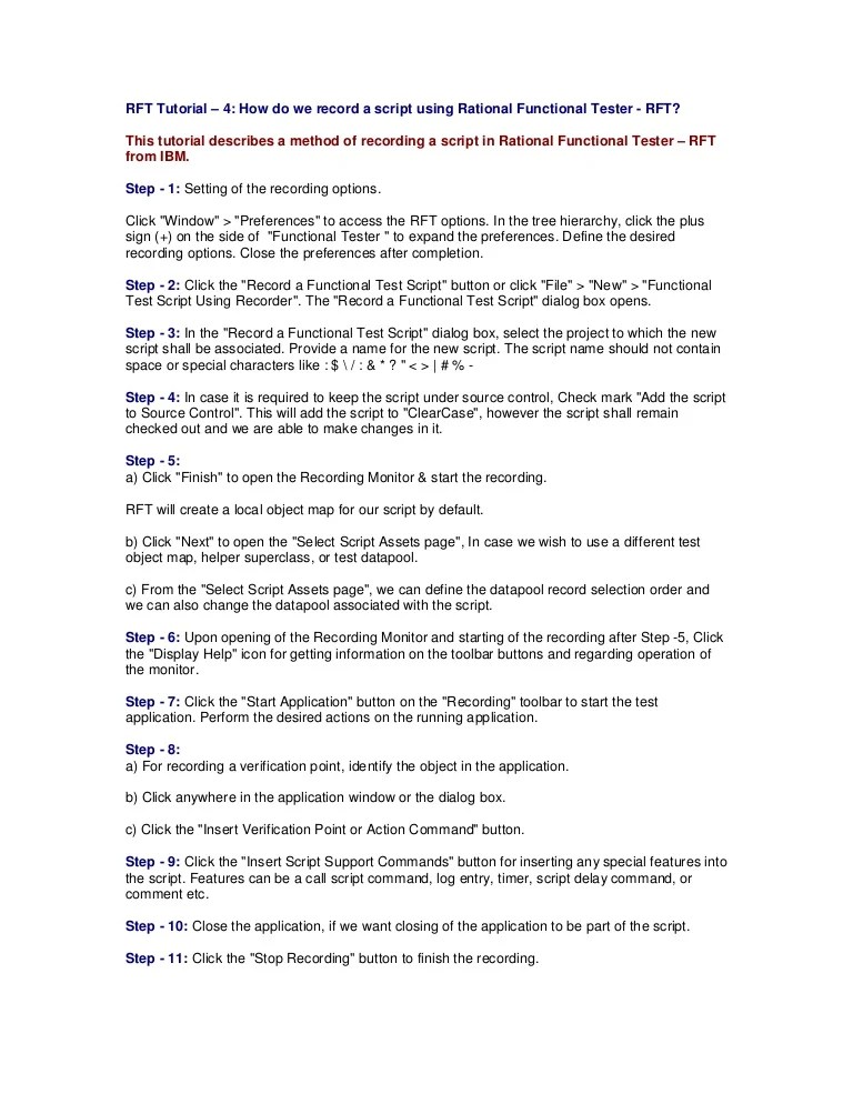 RFT Tutorial 4 How Do We Record A Script Using Rational Functional Te…