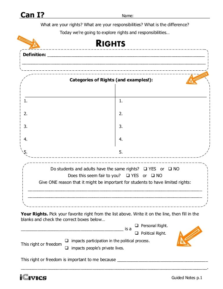 Rights and Responsibilities Can I_lesson_student_handouts