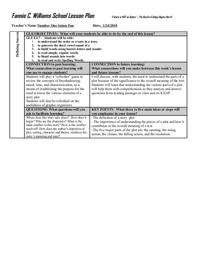 Sample lesson plan 2010 2011[1st]