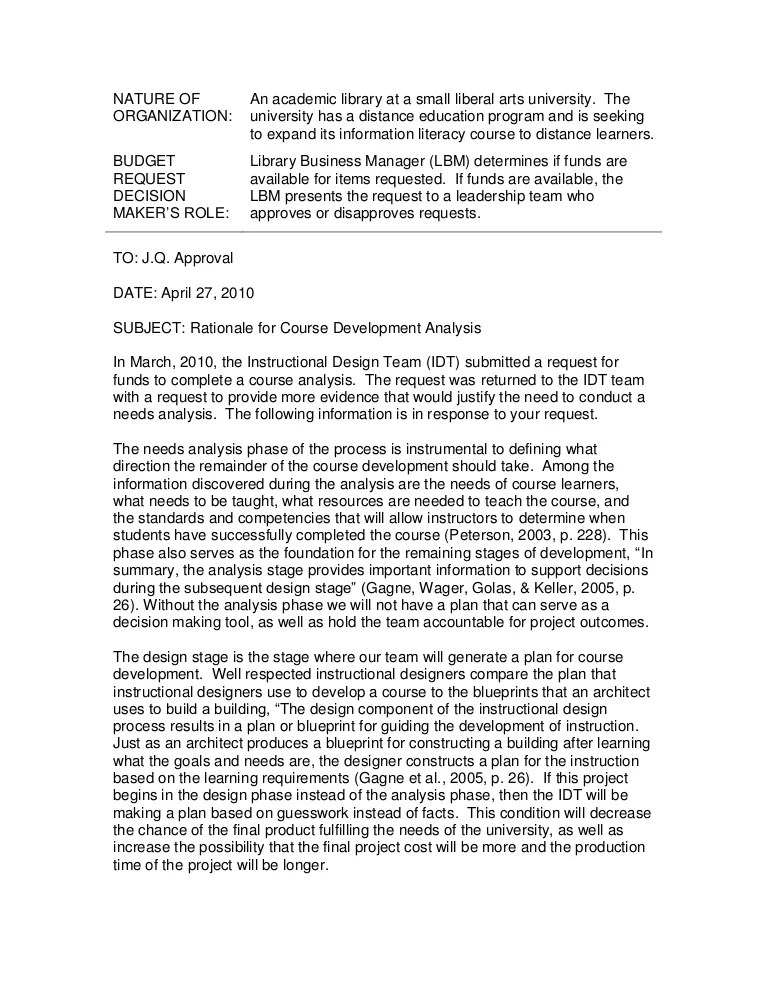 Sample Program Rationale