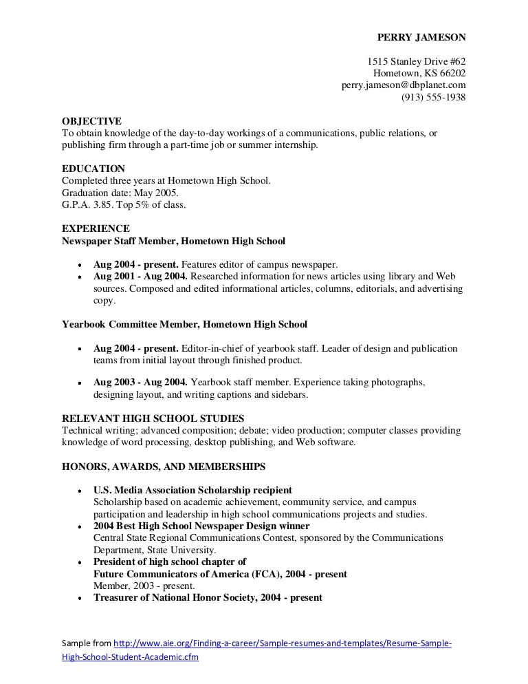 Samples of good resumes