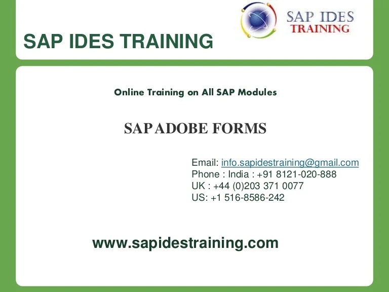 SAP Adobe Forms Online Training Course Content SAP IDES Training
