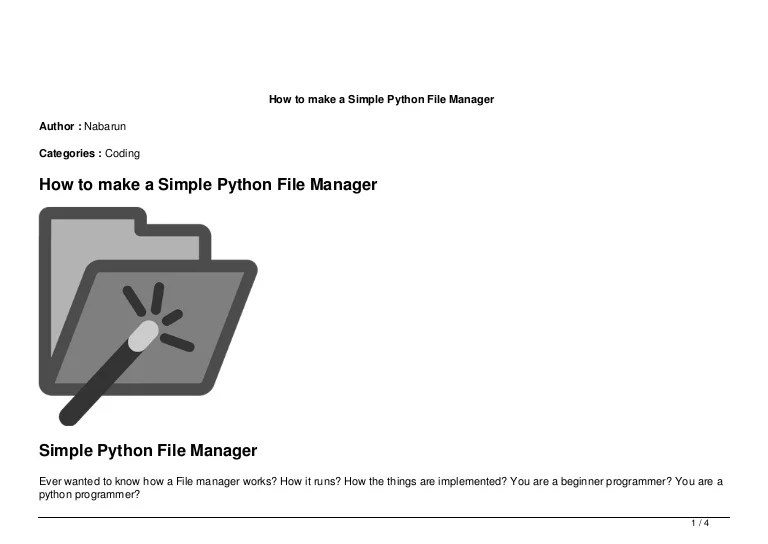 Simple pythonfilemanager