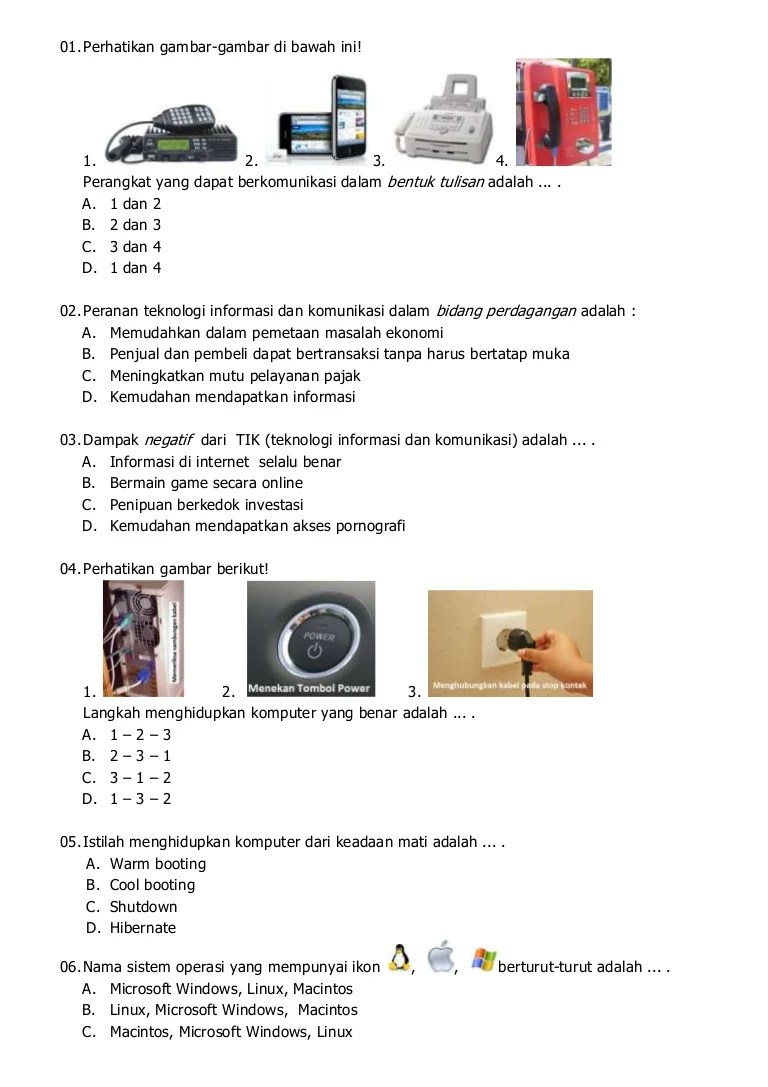 Soal uas tik 2013
