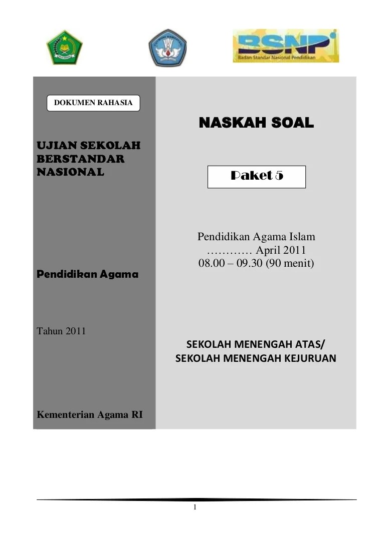 Soal usbn pai sma k p5