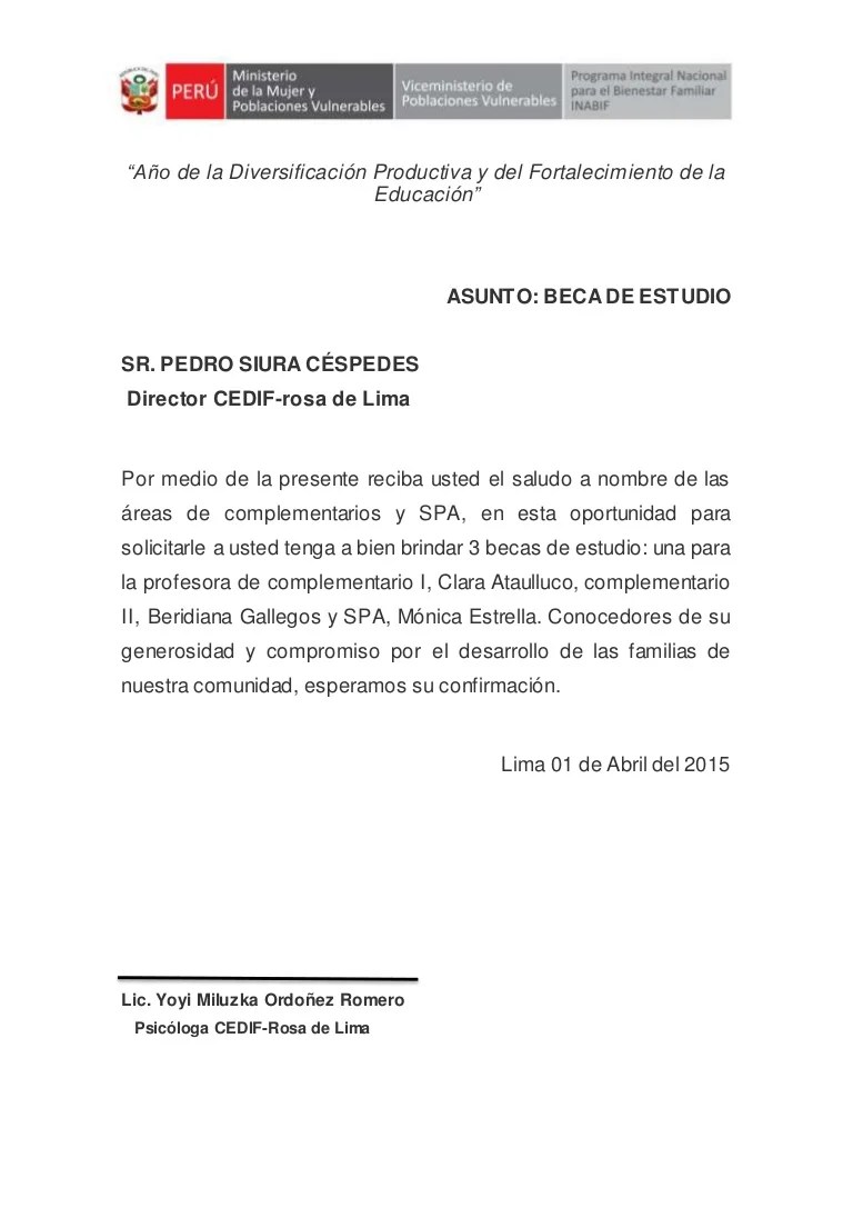 Carta Solicitud De Beca Escolar Primaria s Carta De