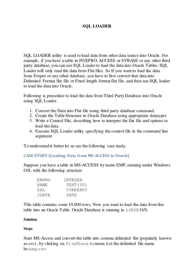 Sql loader good example