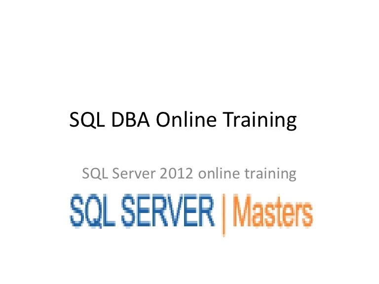 Sql server 2012 dba online training
