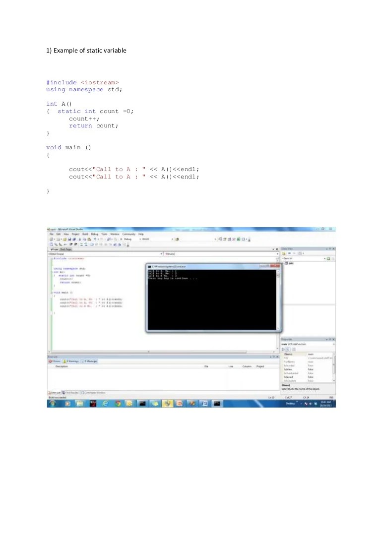 Static Variable in C++