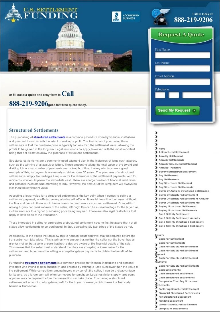 Structured settlements
