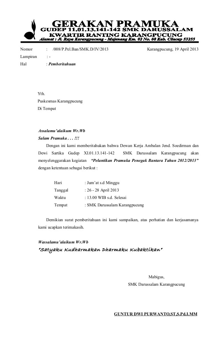 Contoh Surat Izin Orang Tua Untuk Mengikuti Kegiatan Pramuka Nusagates Contoh Surat Izin Orang Tua Untuk Mengikuti Kegiatan Pramuka Nusagates