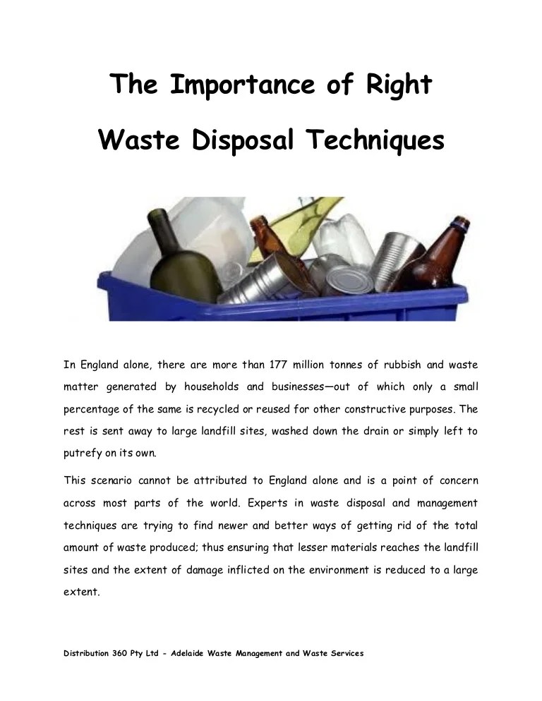 The importance of right waste disposal techniques