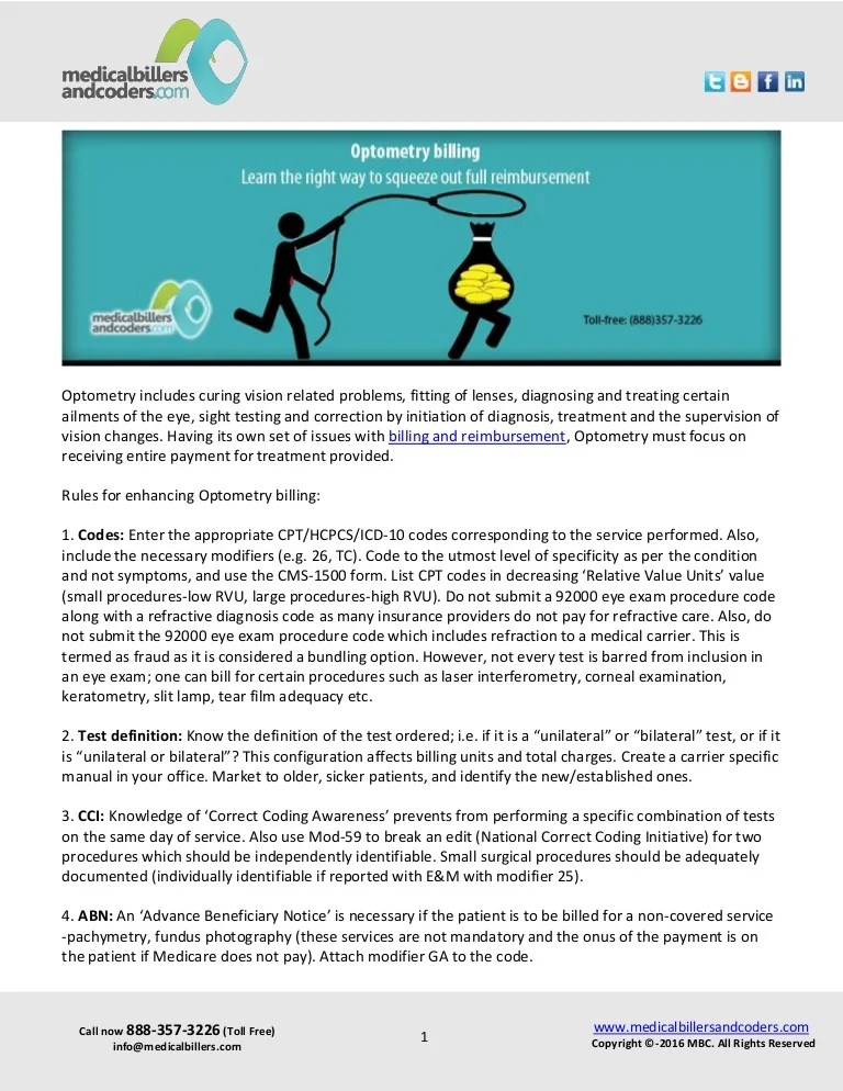 Tips for optometry billing